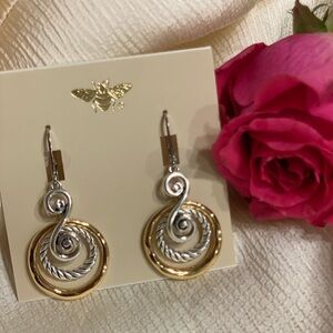 ✨ Dual-Tone Spiral Silver Earrings ✨
